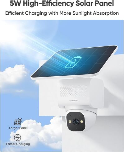 blurams 4K Ultra HD Security Cameras Wireless Outdoor, Outdoor Camera w/5W Solar Powered, AOV 24/7 Recording with SD, AI Motion Tracking, 2.4/5GHz WiFi 6, Color Night Vision in Kuwait