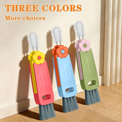 3 in 1 Cup Lid Cleaning Brush Set, Multifunctional Bottle Crevice Cleaning Brush, Portable Cup Lid Gap Cleaner, Water Bottle Cleaner Brush, Home Kitchen Cleaning Tools in Kuwait