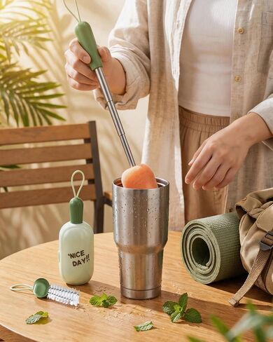 4-in-1 Portable Brush Cleaner Set,Compact Water Bottle Cleaner Brush Kit | Water Bottle Cleaning Brush, Long Extendable Handle, Multi-Purpose Cleaning Tool for Travel Bottles & Tumblers in Kuwait