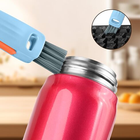 3 in 1 Cup Lid Cleaning Brush Set, Multifunctional Bottle Crevice Cleaning Brush, Portable Cup Lid Gap Cleaner, Water Bottle Cleaner Brush, Home Kitchen Cleaning Tools in Kuwait