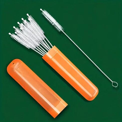 Straw Cleaning Brushes Set, 10Pcs Reusable Pipe Cleaners with Storage Box for Bottle, Teapot, and Straws in Kuwait