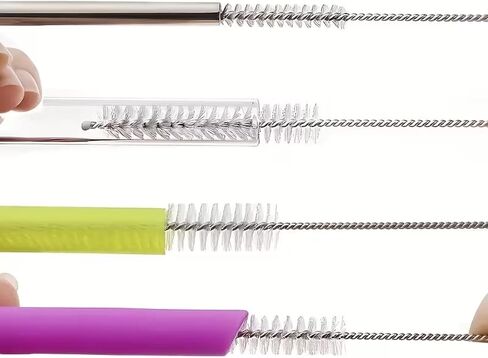 Straw Cleaning Brushes Set, 10Pcs Reusable Pipe Cleaners with Storage Box for Bottle, Teapot, and Straws in Kuwait