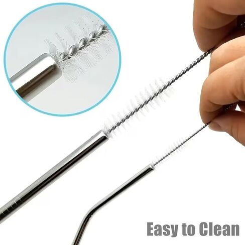 Straw Cleaning Brushes Set, 10Pcs Reusable Pipe Cleaners with Storage Box for Bottle, Teapot, and Straws in Kuwait