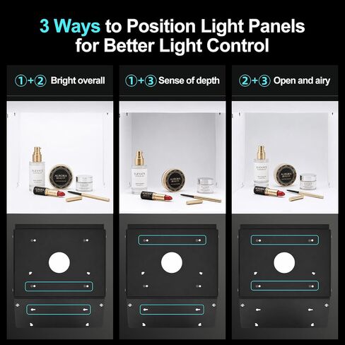 EMART Light Box Photography 14"x15" CRI>95 Photo Box for Photobooth Jewelry | 102 LEDs Lights,4 Color Backdrop,Portable & Sturdy,For Toys,Watches,Cosmetics and Photo Studio Products Displays in Kuwait