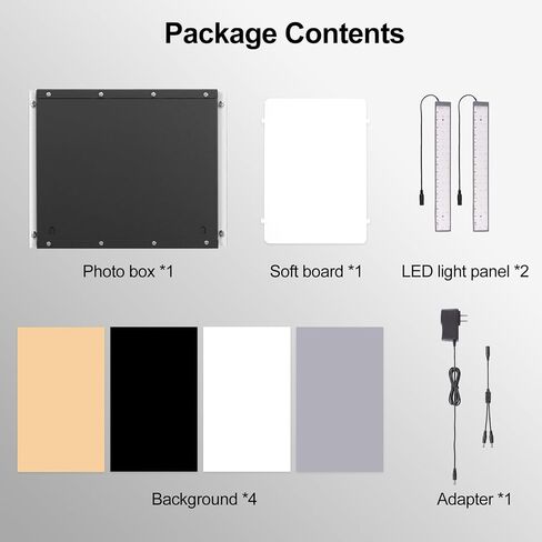 EMART Light Box Photography 14"x15" CRI>95 Photo Box for Photobooth Jewelry | 102 LEDs Lights,4 Color Backdrop,Portable & Sturdy,For Toys,Watches,Cosmetics and Photo Studio Products Displays in Kuwait