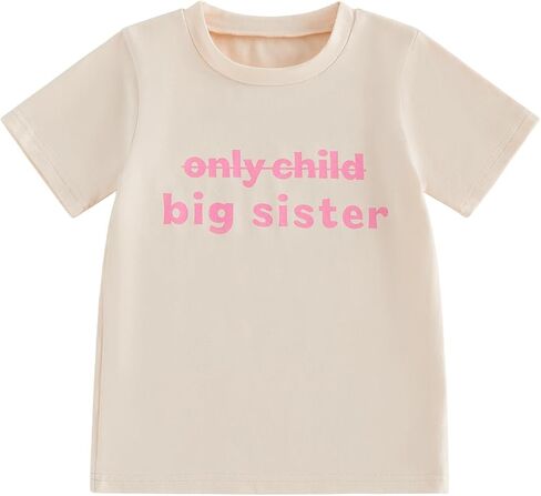 Big Sister Shirt for Toddler Girls Kids Pregnancy Announcement Promoted to Big Sis Short Sleeve T-Shirt Top in Kuwait