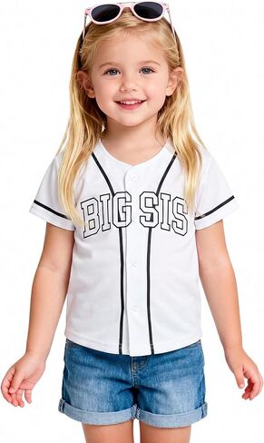 Big Sister Baseball Shirt Toddler Girls Short Sleeve Tee Top 1-6T | Toddler Baseball Big Sister Shirts For Girls Short Sleeve Sport Tee Shirt Baseball Outfit For Baby Girl Summer Top in Kuwait