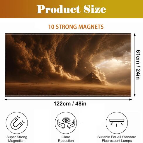 2 Pcs Fluorescent Light Covers for Drop Ceiling, Magnetic Fabric Diffuser, 4x2 Feet, for Office, School, Hospital, Home(Wind blows the sand) in Kuwait