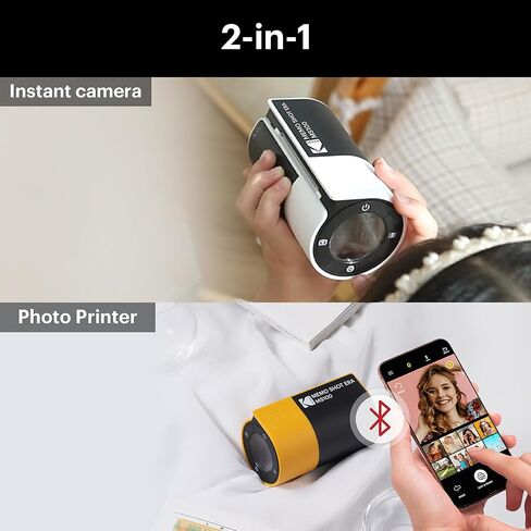 KODAK Memo Shot ERA Kids Instant Digital Label Camera Value Pack, White (18 Refills) in Kuwait
