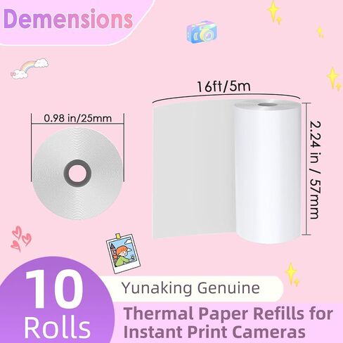 Pink Kids Instant Print Camera with 10 Rolls Paper Refill in Kuwait
