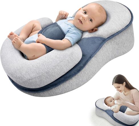 Baby Lounger Pillow - Infant Support Cushion for Newborn, Feeding Reflux Pillow for Baby Bottle Feeding, Tummy Time in Kuwait