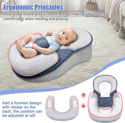 Baby Lounger Pillow - Infant Support Cushion for Newborn, Feeding Reflux Pillow for Baby Bottle Feeding, Tummy Time in Kuwait