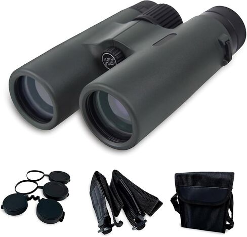 10x42 HD Binoculars for Adults, High Power with Bright and Large View, Lightweight Waterproof for Bird Watching Sightseeing Outdoor Sports Travel, Dark Green in Kuwait
