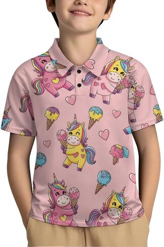 Zakqeik Boy's Short Sleeve PIG Polo-Shirt Button Closure Comfortable in Kuwait
