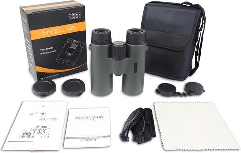 10x42 HD Binoculars for Adults, High Power with Bright and Large View, Lightweight Waterproof for Bird Watching Sightseeing Outdoor Sports Travel, Dark Green in Kuwait
