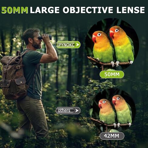 12x50 UHD Binoculars for Adults High Powered Waterproof Large View with Clear Vision & Compact Binocular Essentials for Hunting Camping Cruise Travel Bird Watching Sports in Kuwait