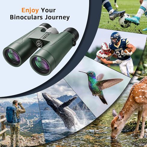 12x50 UHD Binoculars for Adults High Powered Waterproof Large View with Clear Vision & Compact Binocular Essentials for Hunting Camping Cruise Travel Bird Watching Sports in Kuwait