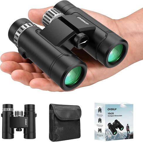 Compact Binoculars for Adults 10x26 High Powered, Pocket Binoculars for Bird Watching, Waterproof BAK4 FMC, Lightweight One-Handed Use in Kuwait
