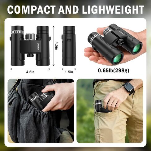 Compact Binoculars for Adults 10x26 High Powered, Pocket Binoculars for Bird Watching, Waterproof BAK4 FMC, Lightweight One-Handed Use in Kuwait
