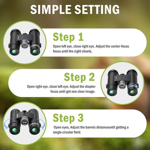Compact Binoculars for Adults 10x26 High Powered, Pocket Binoculars for Bird Watching, Waterproof BAK4 FMC, Lightweight One-Handed Use in Kuwait