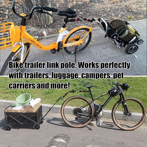 Bike Trailer Hitch for Portable Folding Wagon Bike Trailer Connector for Pet Cart Bicycle Trailer Collapsible Wagon Cart Steel Garden Cart Wagons Carts for Grocery Sports Garden in Kuwait