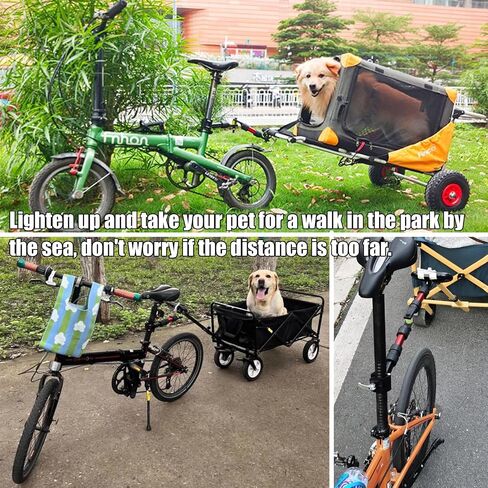 Bike Trailer Hitch for Portable Folding Wagon Bike Trailer Connector for Pet Cart Bicycle Trailer Collapsible Wagon Cart Steel Garden Cart Wagons Carts for Grocery Sports Garden in Kuwait