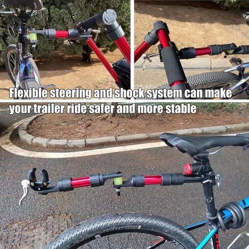 Bike Trailer Hitch for Portable Folding Wagon Bike Trailer Connector for Pet Cart Bicycle Trailer Collapsible Wagon Cart Steel Garden Cart Wagons Carts for Grocery Sports Garden in Kuwait
