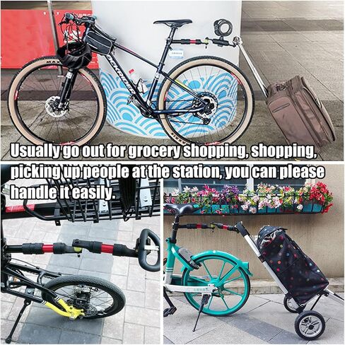 Bike Trailer Hitch for Portable Folding Wagon Bike Trailer Connector for Pet Cart Bicycle Trailer Collapsible Wagon Cart Steel Garden Cart Wagons Carts for Grocery Sports Garden in Kuwait