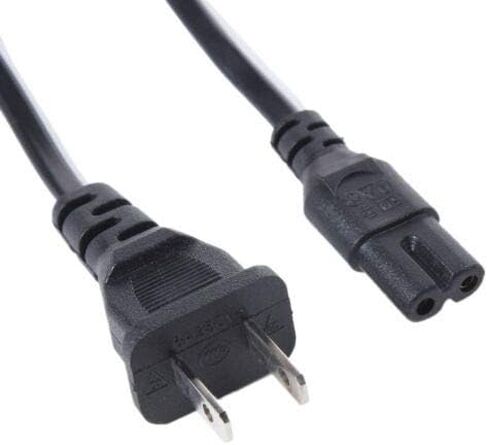 MaxLLTo AC Power Cord Cable for Casio Camera Battery Charger BC-60/L BC-130 130L AD-C53U; 4 Feet Length 2-Prong Figure 8 Cord, Heavy-Duty 18AWG, Environmental-Friendly Recyclable Plastics Cable Black in Kuwait