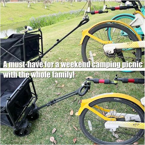 Bike Trailer Hitch for Portable Folding Wagon Bike Trailer Connector for Pet Cart Bicycle Trailer Collapsible Wagon Cart Steel Garden Cart Wagons Carts for Grocery Sports Garden in Kuwait