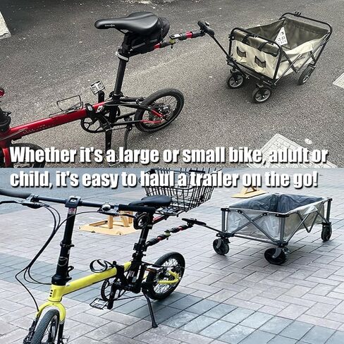 Bike Trailer Hitch for Portable Folding Wagon Bike Trailer Connector for Pet Cart Bicycle Trailer Collapsible Wagon Cart Steel Garden Cart Wagons Carts for Grocery Sports Garden in Kuwait