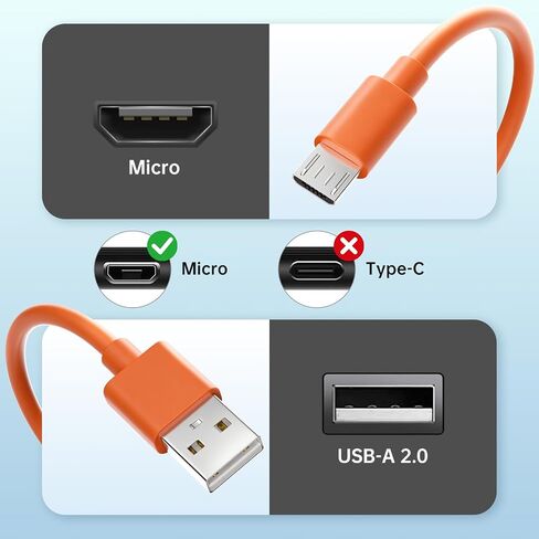 Uogw Charging Cable for Ring Enabled Video Doorbell (Released in 2020) 2/3/3 Plus/4, Ring Video Doorbell Pro/Plus,Camera Battery Charging Cable,1.6FT Durable Short Fast Charge Power Cord -2 Pack in Kuwait