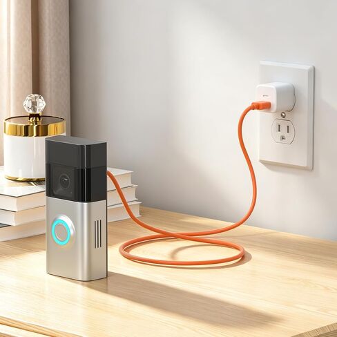 Uogw Charging Cable for Ring Enabled Video Doorbell (Released in 2020) 2/3/3 Plus/4, Ring Video Doorbell Pro/Plus,Camera Battery Charging Cable,1.6FT Durable Short Fast Charge Power Cord -2 Pack in Kuwait