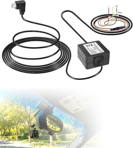 Parking Mode Cable for Garmin Dash Cams Mini 2/57/67W/Tandem, 13ft Micro USB Dashcam Power Cord, 12V-24V Low Voltage Protection, Hardwire Kit Replaces 010-12530-03 in Kuwait