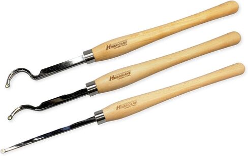 Hurricane Turning Tools, Mid-Size Carbide Tipped 3 Piece Hollowing Tool Set For Woodturning in Kuwait