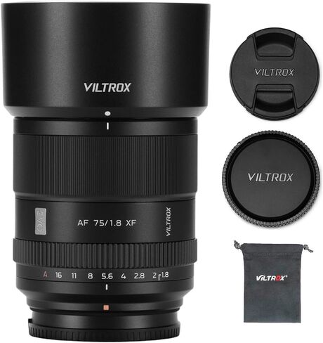VILTROX 75mm f/1.8 F1.8 Pro APS-C Auto Focus Lens for Fujifilm X Mount Camera X-Pro2 X-Pro3 X-S10 X-T2 X-T3 X-T4 X-T10 X-T20 XT30 XT30II X-H2 X-H2S X-T5 X-A7 X-E3 X-E4 X-H1 X-M1 in Kuwait