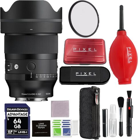 Sigma 35mm f/1.4 DG II Art Lens Compatible with Sony E with Advanced Accessory and Travel Bundle | 304965 | 35mm Lens for Sony E in Kuwait