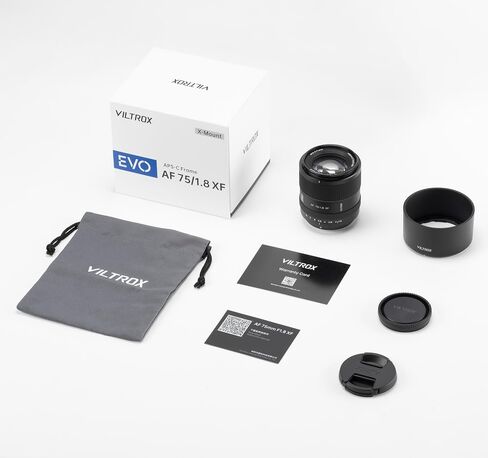 VILTROX 75mm f/1.8 F1.8 Pro APS-C Auto Focus Lens for Fujifilm X Mount Camera X-Pro2 X-Pro3 X-S10 X-T2 X-T3 X-T4 X-T10 X-T20 XT30 XT30II X-H2 X-H2S X-T5 X-A7 X-E3 X-E4 X-H1 X-M1 in Kuwait