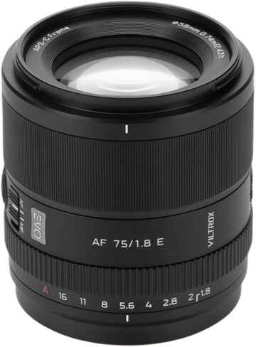 VILTROX AF 75mm F1.8 EVO E APS-C Large Aperture Autofocus Prime Cameras Lens for Sony E-Mount A7IV ZV-E1 A7CII A7RV FX3 A7SIII A7CR A7III A7C A1 A7RIV A9 A9II A7RIII ZV-E10 in Kuwait