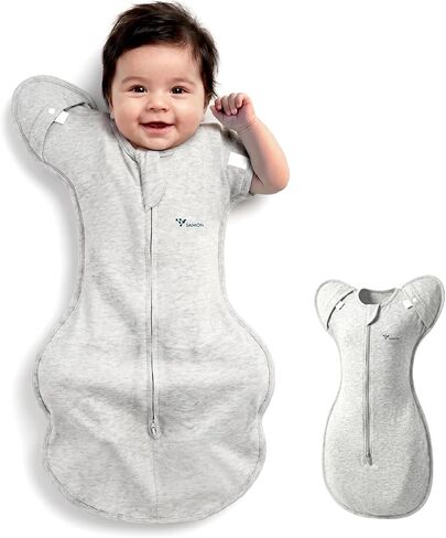 SAIMON Baby Sleep Sack, Swaddles for Newborns, with 2-Way Zipper | Self-Soothing Friendly,Anti-startle, Moro reflex resistant, Hand Access Option, cotton, soft and breathable, Gentle Snug Fit in Kuwait