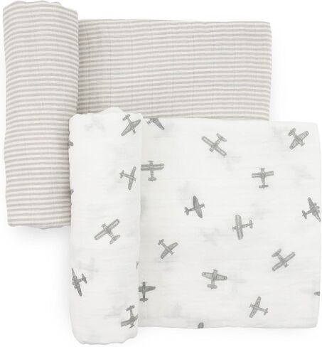 Little Unicorn 100% Certified Natural Organic Cotton Muslin Swaddle Blanket 2 Pack | Giftable Set of 2 swaddles (Sage Suns) in Kuwait