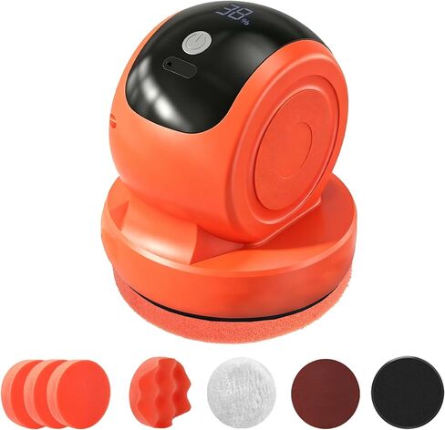 Cordless Car Buffer Polisher, 1800RPM 3-Speed Mini Car Polisher with 4000mAh Battery, USB-C Rechargeable Car Buffer with LCD Display, 6-Pad Car Detailing Kit for Waxing & Buffing in Kuwait