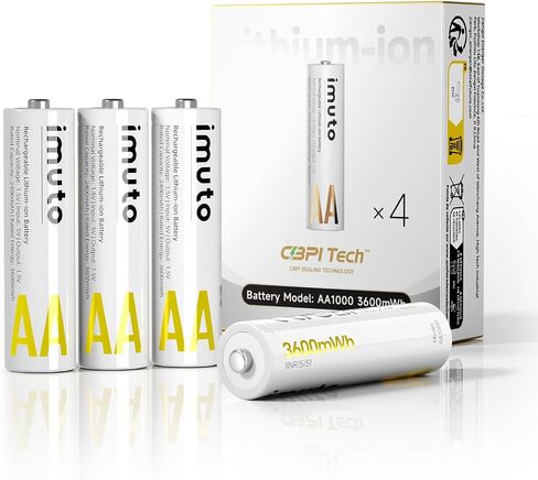 imuto Rechargeable aa Batteries, 3600mWh aa Lithium Batteries 8 Pack | 1.5V 2A Output Double a Battery, 2500+ Cycles life, Wide Temp -40°F~140°F, Leak-Proof CBPI, everyday household devices in Kuwait