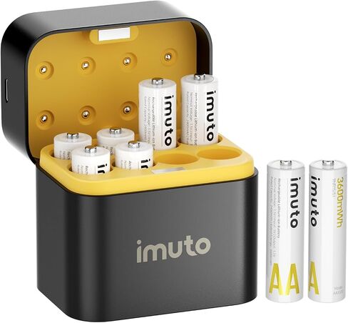 imuto Rechargeable aa Batteries, 3600mWh aa Lithium Batteries 8 Pack | 1.5V 2A Output Double a Battery, 2500+ Cycles life, Wide Temp -40°F~140°F, Leak-Proof CBPI, everyday household devices in Kuwait