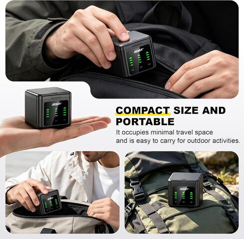 JESSY 3-Channel Battery Charger Kits for GoPro Hero 12 11 10 9 Black, 3 Pack Replacement Batteries and Type-C Battery Charge Case for Go Pro 12 11 10 9 Original Batteries Accessories in Kuwait