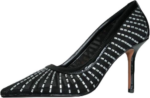 TerraStride Women's Mesh Rhinestone Pumps - Pointed Toe Stiletto Heels with Crystal Bow Dressy Wedding Evening Shoes in Kuwait