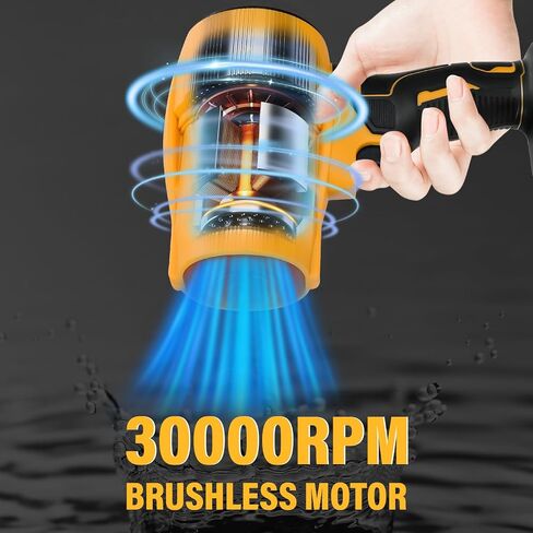 Cordless Leaf Blower for Dewalt 20v Battery, Brushless Dust Blower,30000 RPM Mini Dry Blowers Fan, Handheld Electric Dust Blowers for Home Cleaning, Car, Outdoor(Tool Only) in Kuwait