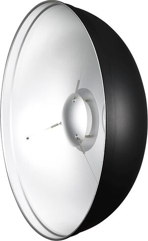 Godox BDR-S55 Pro Beauty Dish Silver 54 cm (21.3″) Bowens Mount – High-Contrast Portrait & Fashion Light Modifier with Center Deflector and Bowens S-Mount in Kuwait