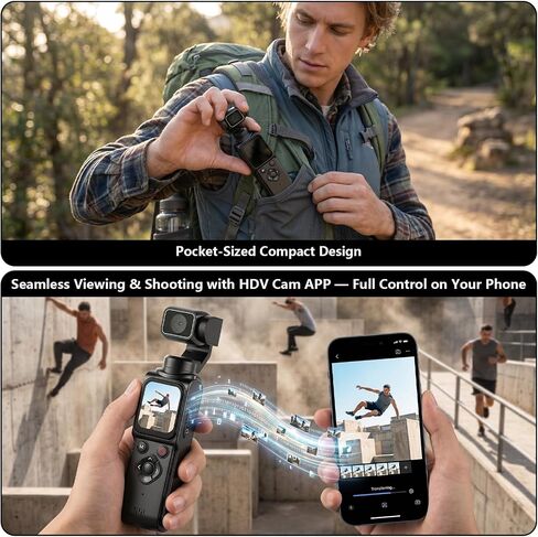 4K Vlogging Camera Portable Pocket Camera, 4K/30FPS with 75MP Photo, 330° Rotating Lens & Face Tracking, 1.7'' Touch Screen, Wi-Fi, 18x Digital Zoom, for YouTube TikTok, Includes 128GB Card&Tripod in Kuwait