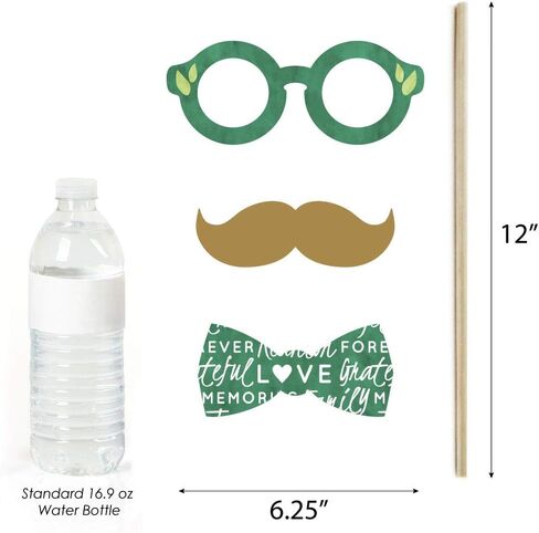 Family Tree Reunion Photo Booth Prop Kit, DIY Cardstock Props - 20pc | Family Gathering Themed Party Decorations, Masks and Speech Bubble Shapes for Adults or Kids, Prop Sticks Included, USA-made in Kuwait
